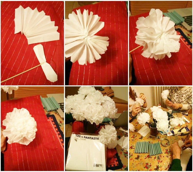 paper napkin flowers