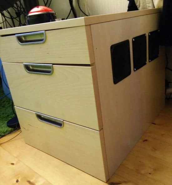 gaming pc in drawer unit