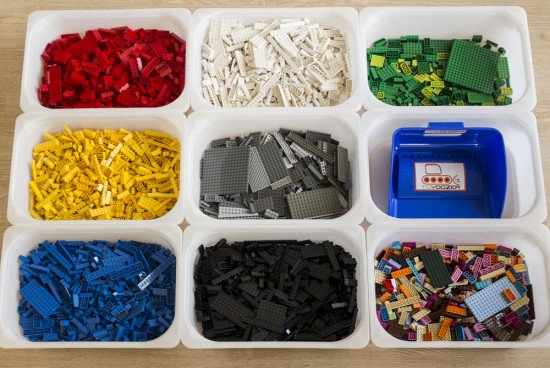 LEGOs in TROFAST bins