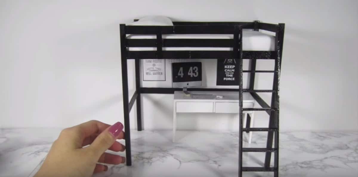 Dollhouse furniture IKEA STORA loft bed