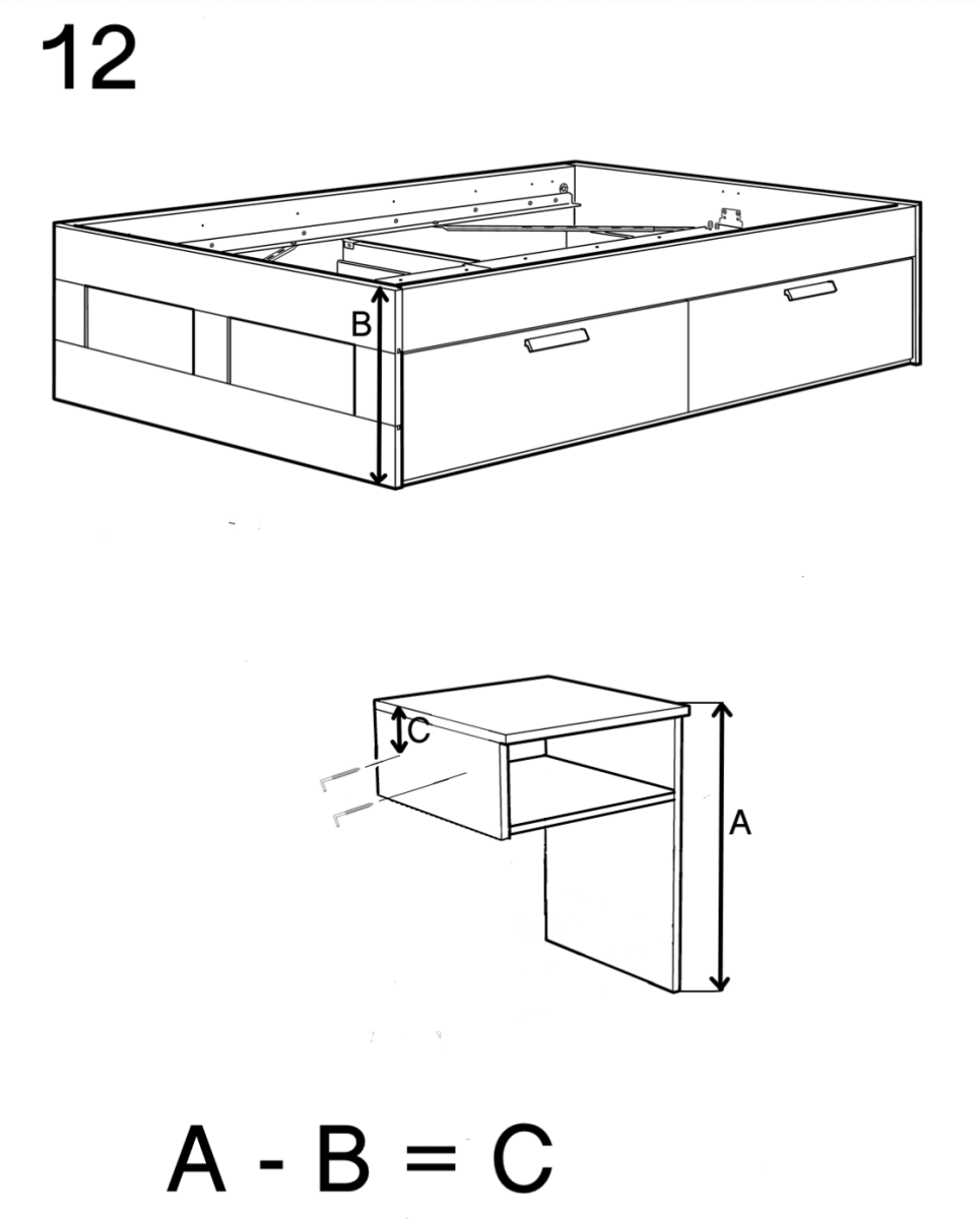 BRIMNES bedside table: Perfected for the BRIMNES storage bed