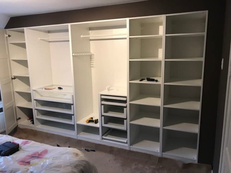 Built-in wardrobe made to fit old closet space - IKEA Hackers