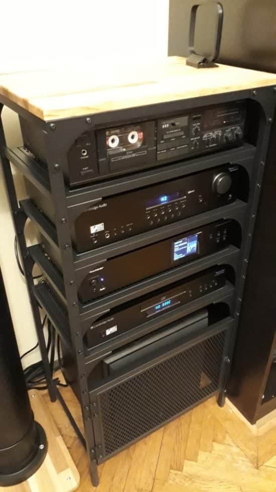 From boring industrial shelves to a fantastic audio rack