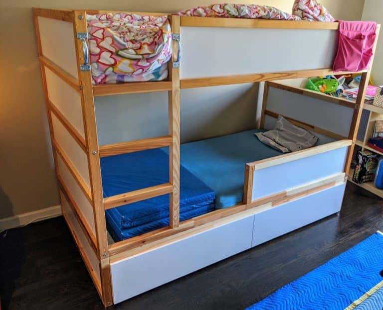 Amped up KURA bed with drawers and safety rail - IKEA Hackers