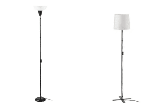 IKEA floor lamp with a handy adjustable shelf - IKEA Hackers